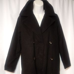 HA 7DNO Black Double Breasted Coat M